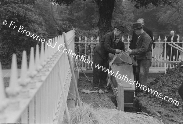 FUNERAL  MEN CARRYING COFFIN IN GRAVEYARD JESUIT PLOT